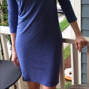 Blue straight 3/4 sleeve dress